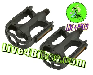 1/2 in Pedals Plastic 1/2 for Kids , beach cruiser 1 piece crank Bikes - Live 4 Bikes