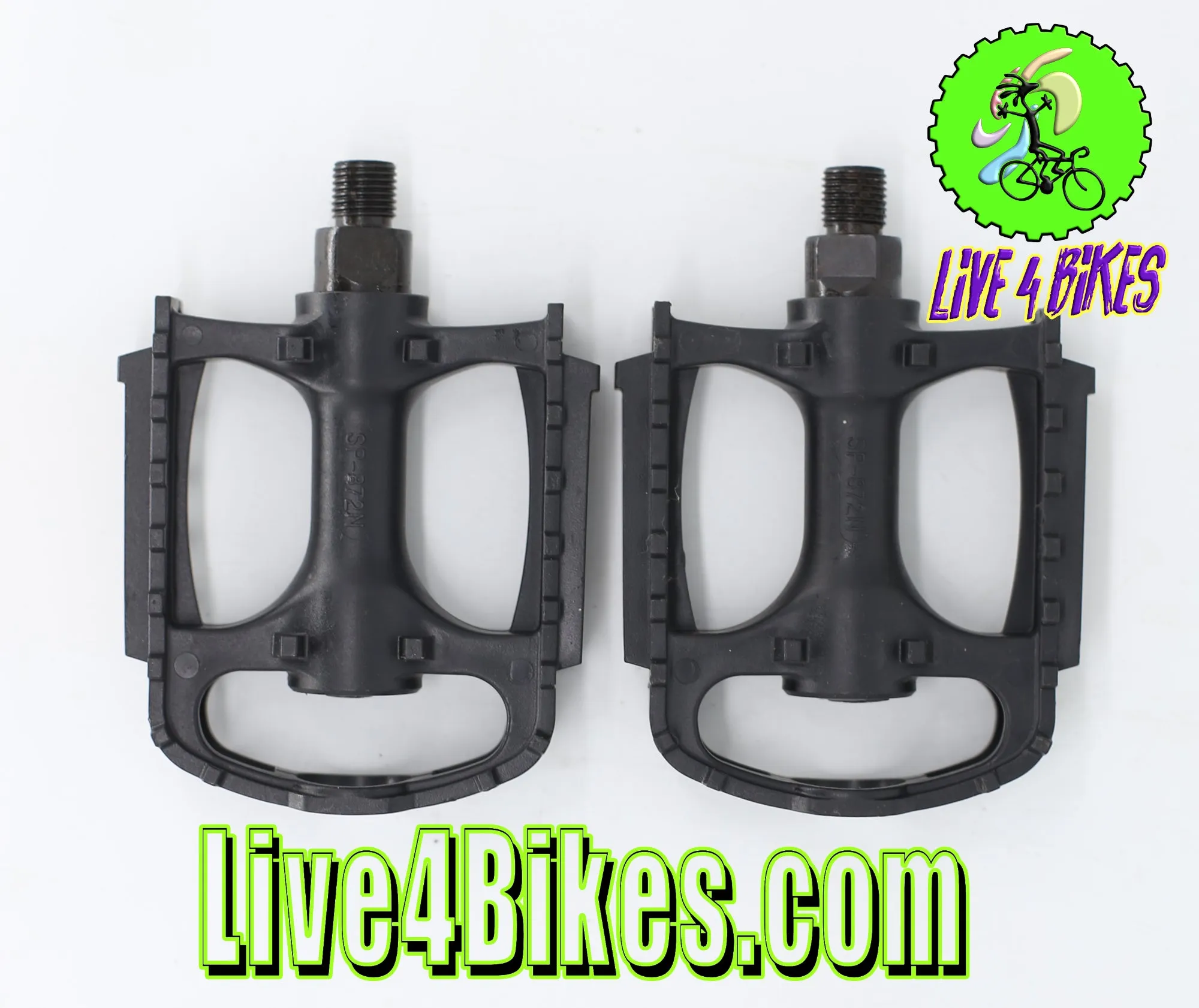 1/2 in Pedals Plastic 1/2 for Kids , beach cruiser 1 piece crank Bikes - Live 4 Bikes