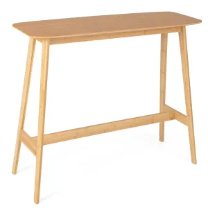 120x45x99cm Bamboo Bar Table with Footrest and Footpads for Home Kitchen