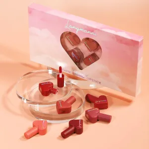 12pcs Heart Shape Matte Velvet Lip Gloss Waterproof & Long-lasting Lip Gloss