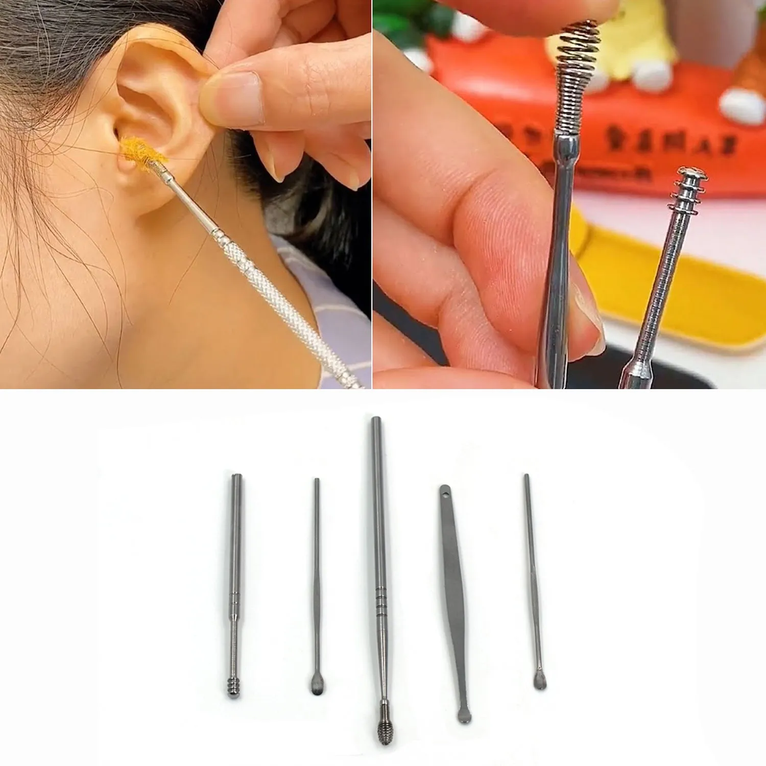 6314A 5 Pcs Ear Pick with a Storage Box Earwax Removal Kit