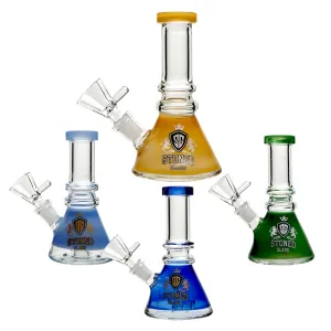 6" Stoned Glass Color Tube Beaker Matrix Perc