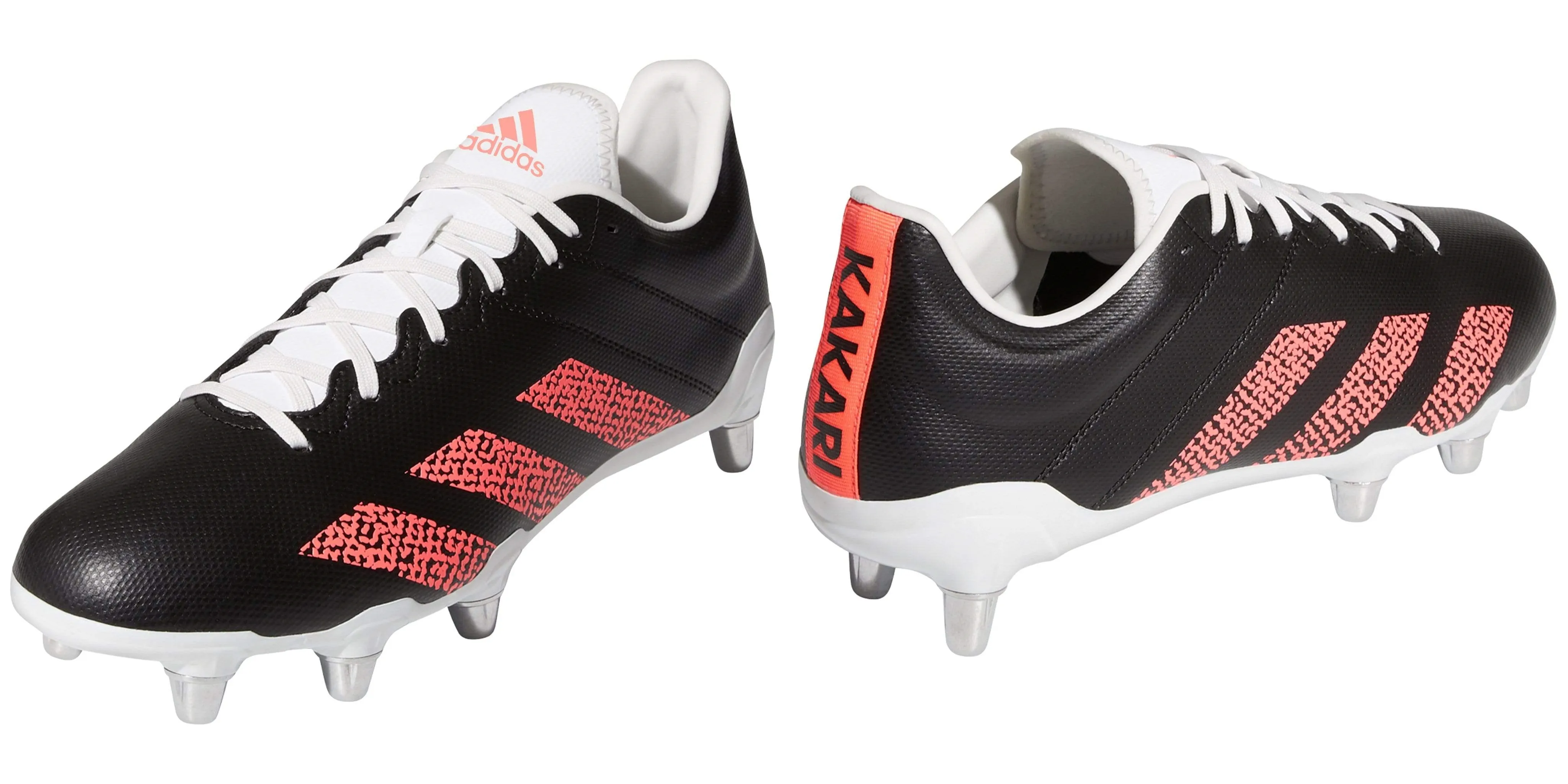 adidas KAKARI Rugby Soft Ground Boots - Core Black/Signal Pink/Crystal White