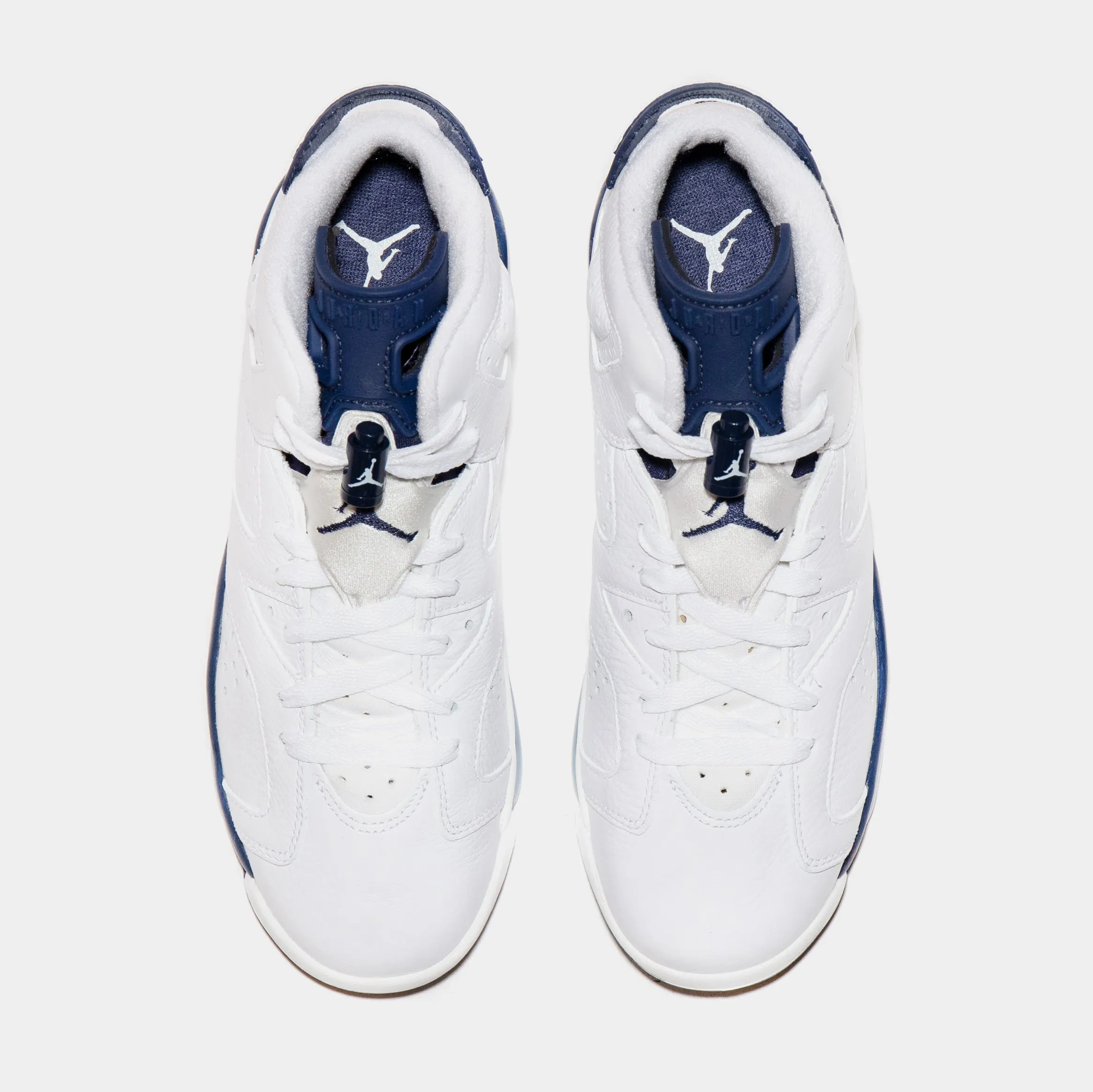 Air Jordan 6 Midnight Navy Grade School Lifestyle Shoes (White/Navy Blue)