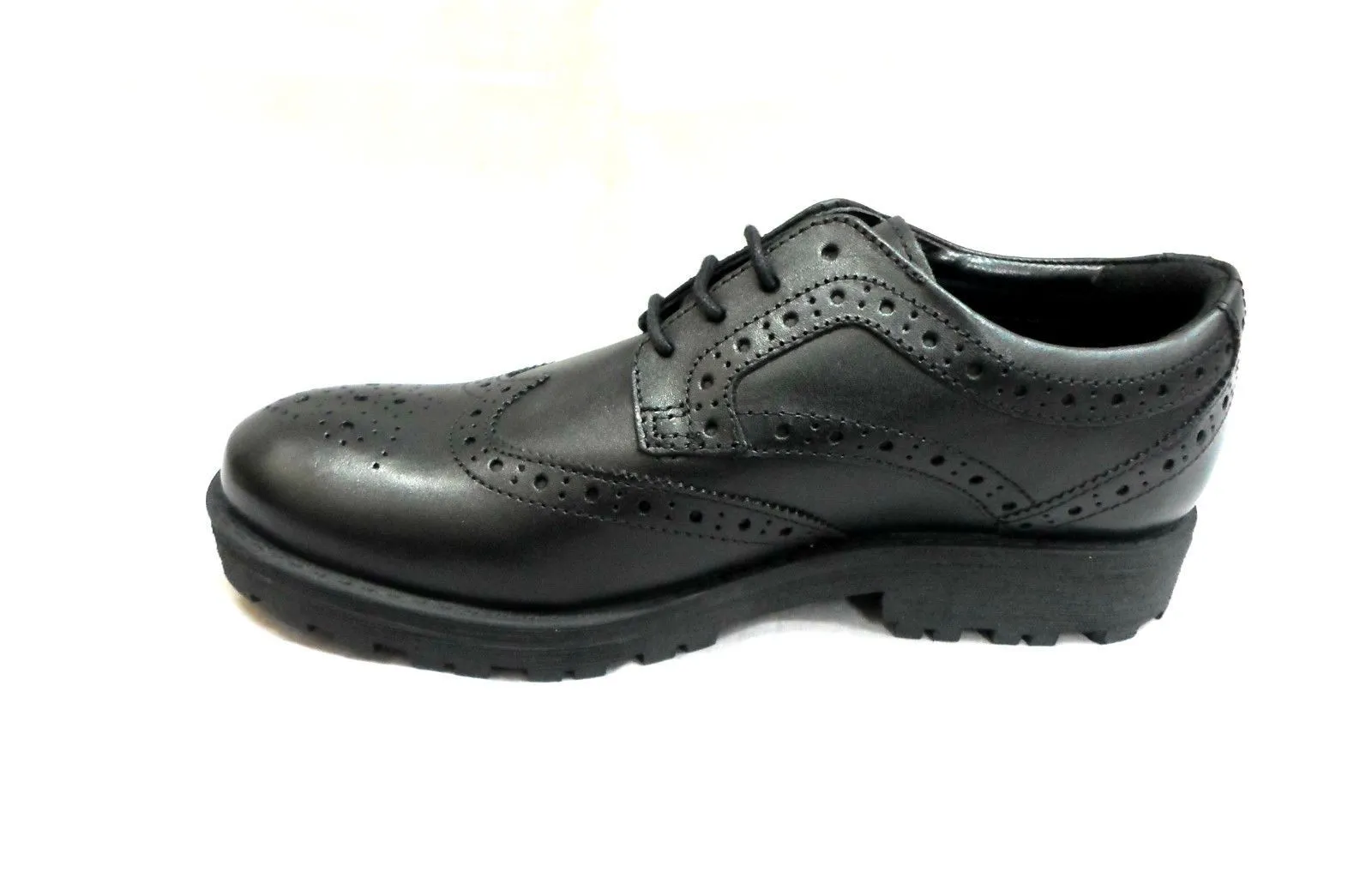 Airsoft Boys Black Smart Brogues Lace Up Shoes