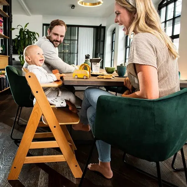 Alpha  Highchair   Free Highchair Pad - Natural/Jersey Charcoal