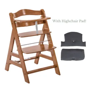 Alpha  Highchair   Free Highchair Pad - Walnut/Jersey  Charcoal