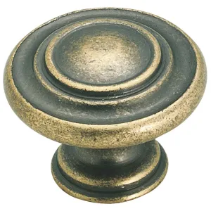 Amerock Inspirations Weathered Brass 1-3/8 In. Cabinet Knob #BP1586-R2