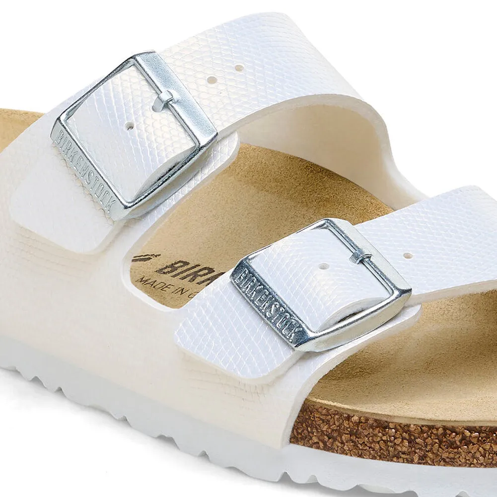 Arizona in Lizard White Birko-Flor Narrow Width by Birkenstock