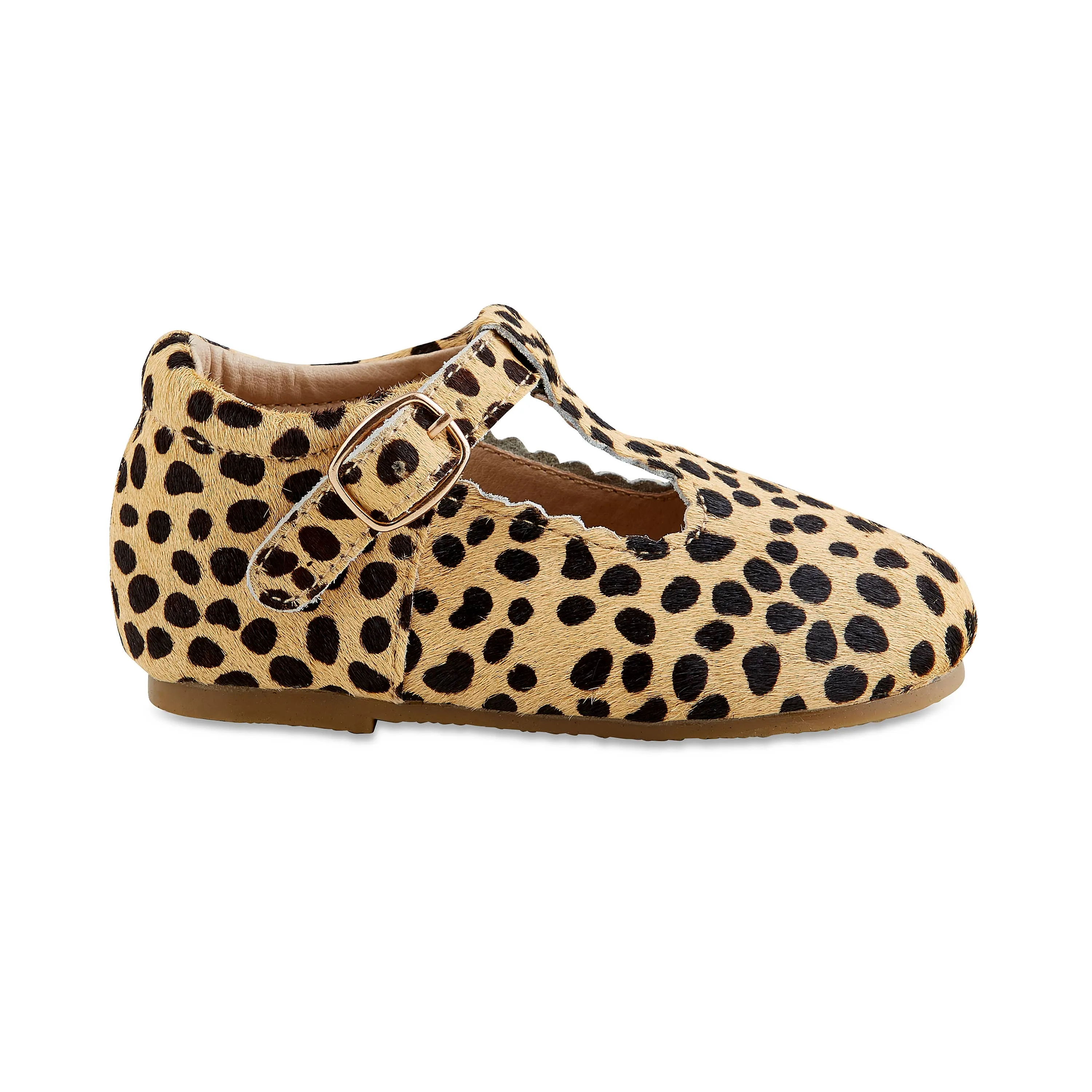 Babe Basics - Hard Sole Toddler Mary Jane Leopard Print