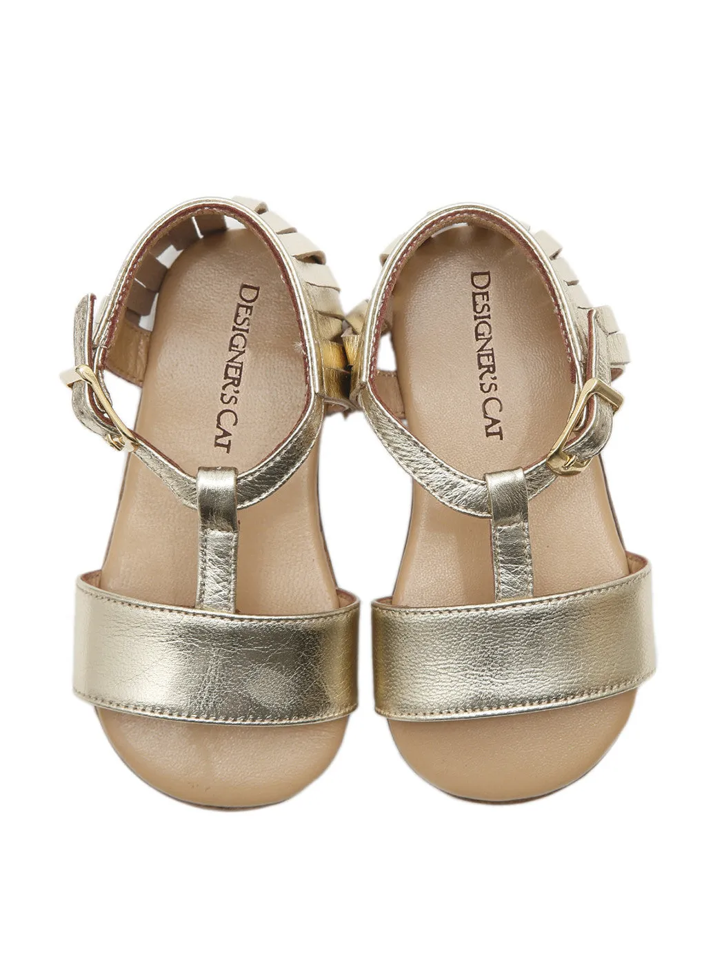 Baptismal Baby sandal for girl - ALICE Gold