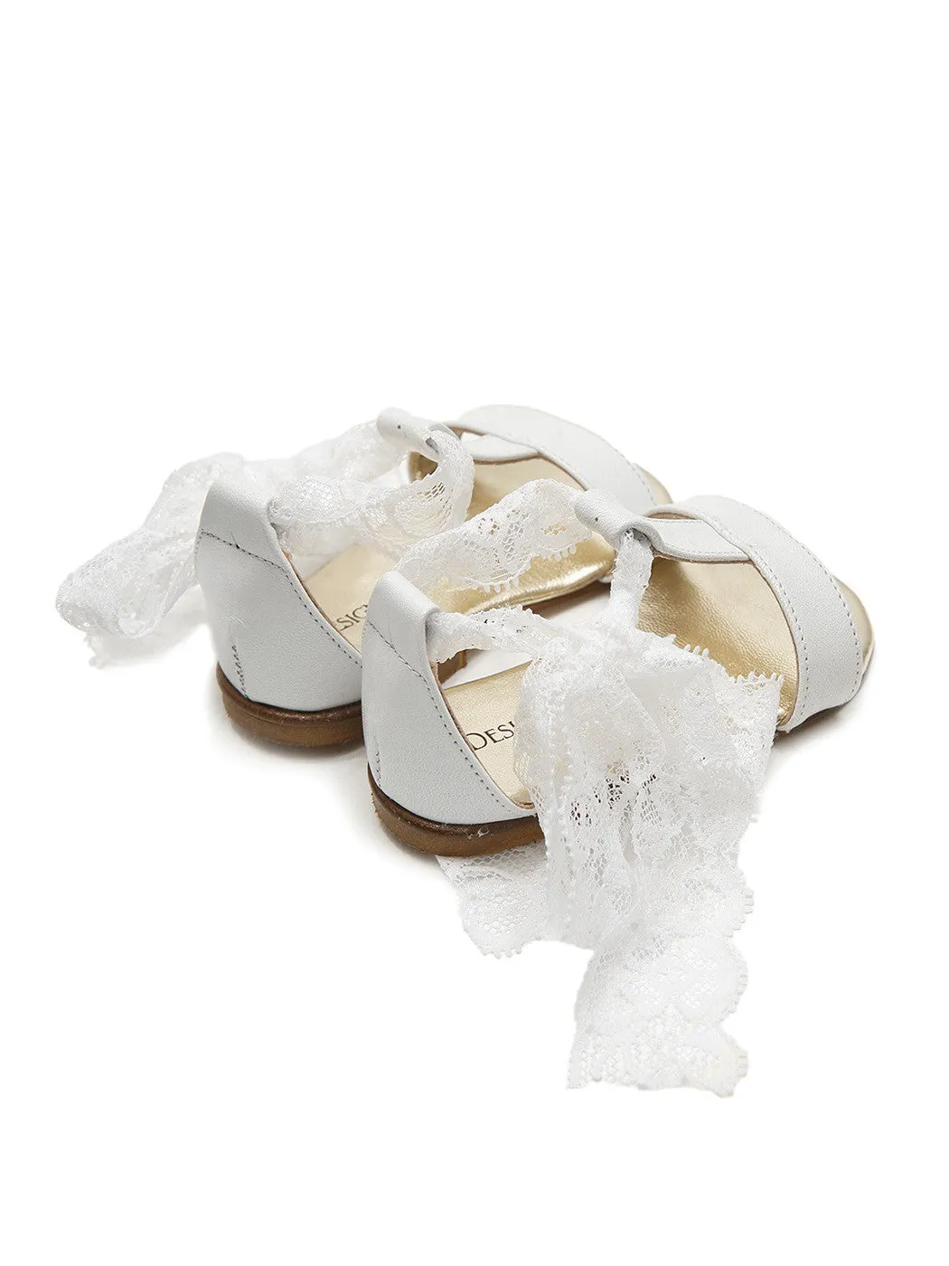 Baptismal Baby sandal for girl - POETIQUE Ivory