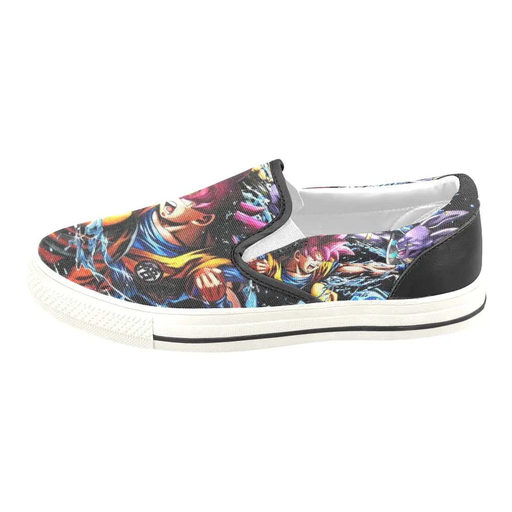 Beerus vs goku Women's Unusual Slip-on Canvas Shoes