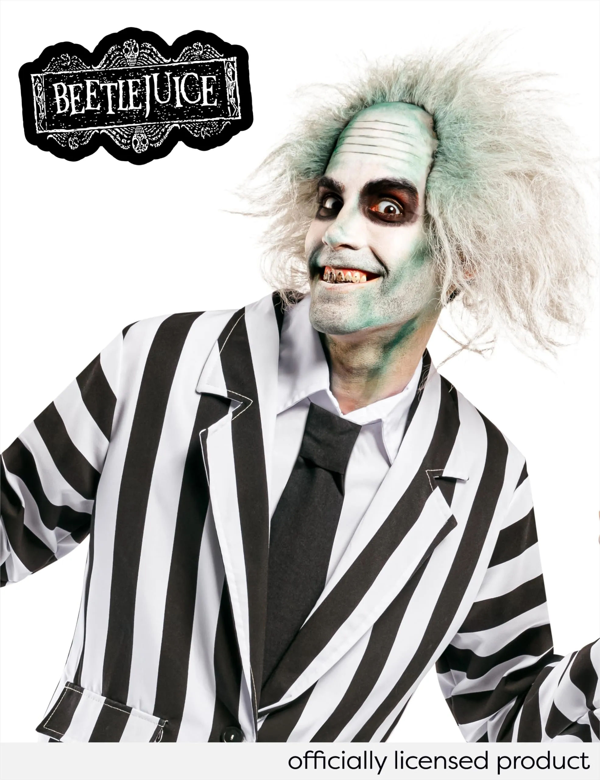 Beetlejuice Deluxe Costume, Black/White, X-Large