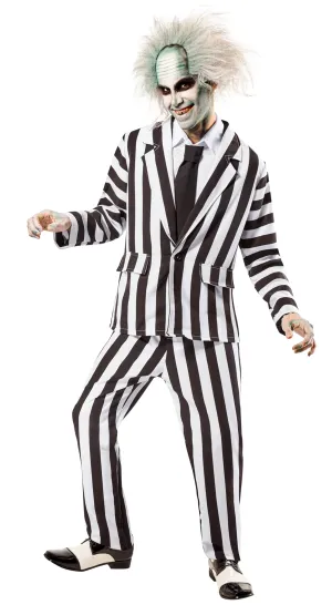 Beetlejuice Deluxe Costume, Black/White, X-Large