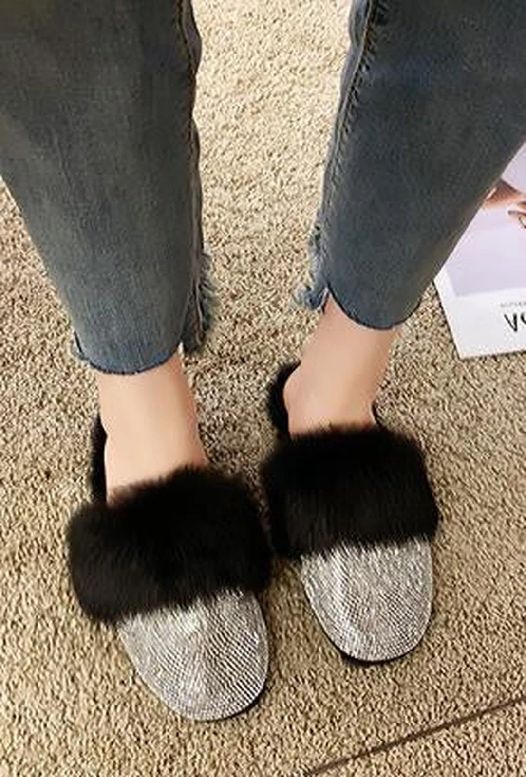 BIBI - SPARKLING FUR SLIPPER