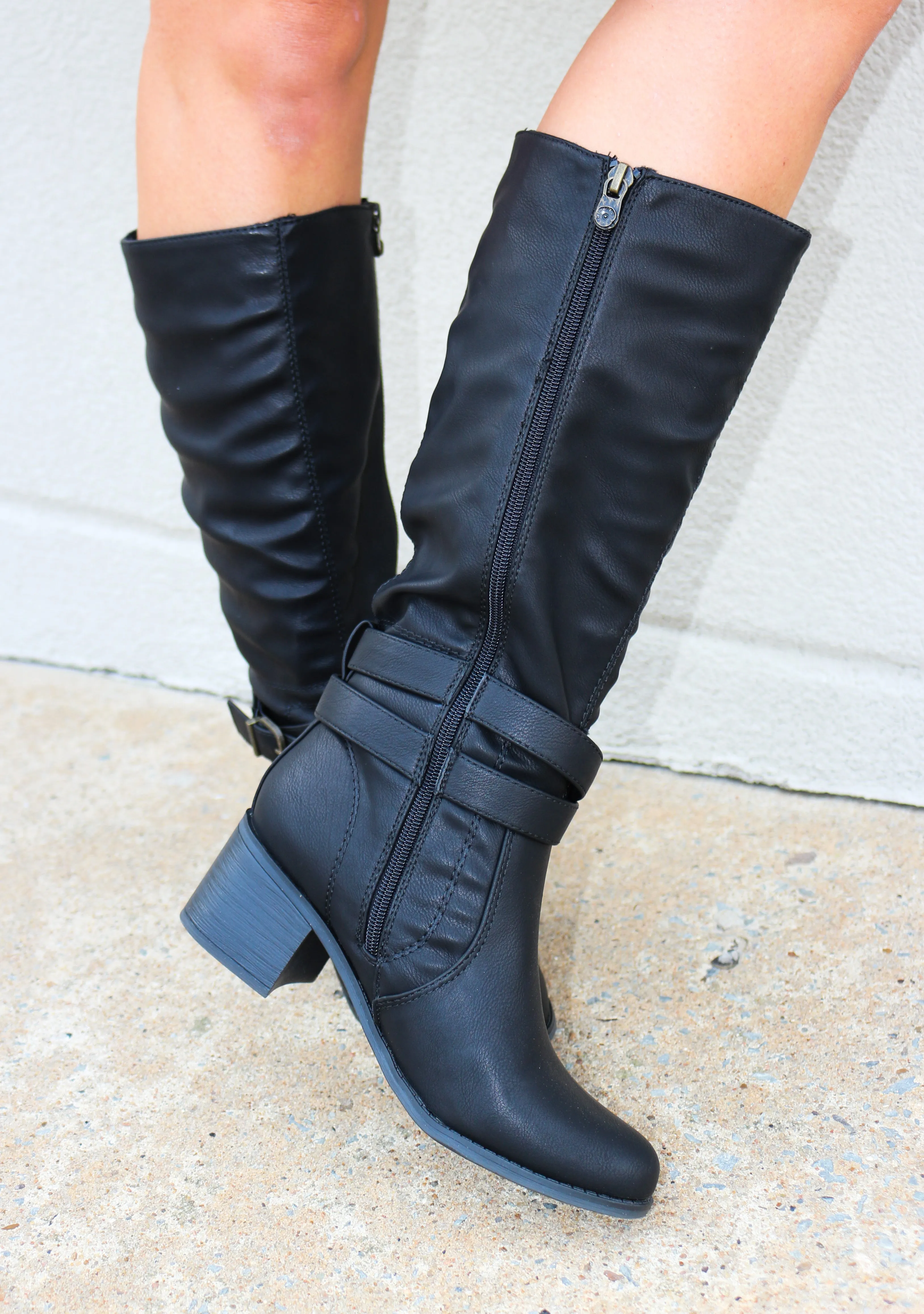 Binda Black Tall Heel Boots