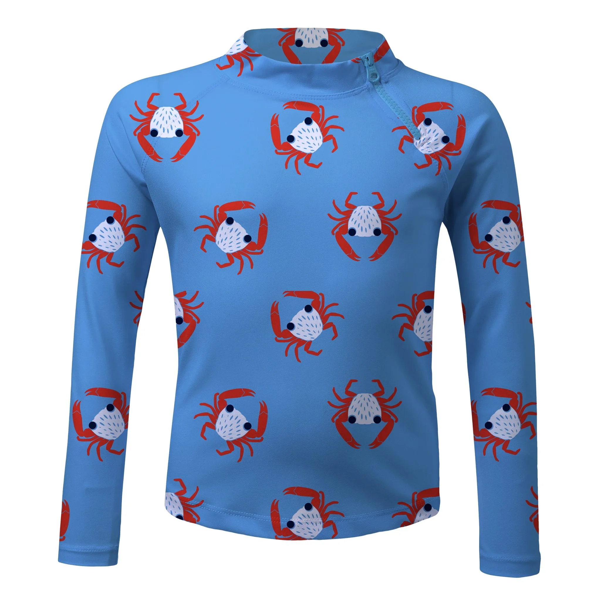 Blue Crab Cast Long Sleeve Zip Rashie