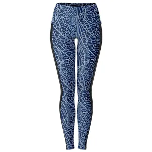 Blue Lace Mesh Pocket Legging