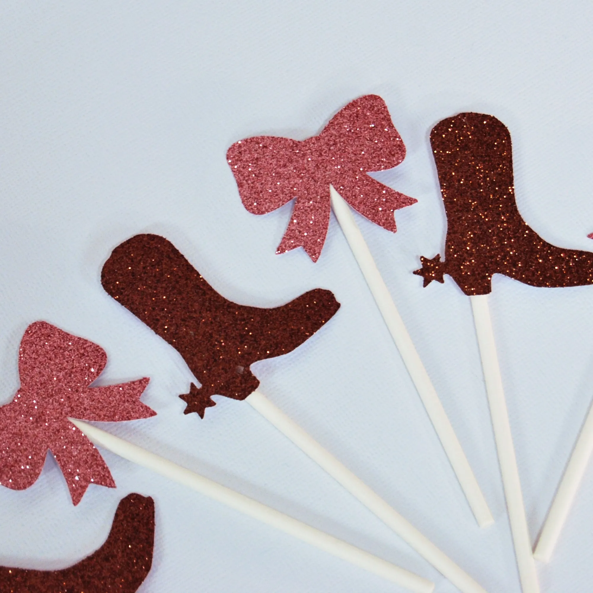 Boots or Bows Gender Reveal Cupcake Toppers