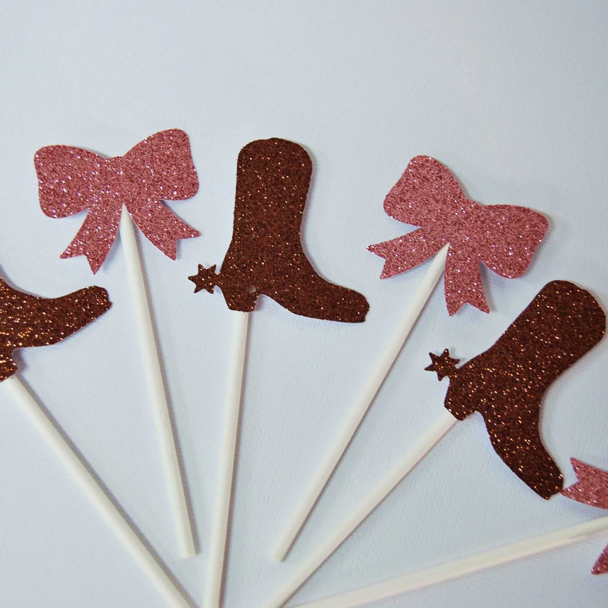 Boots or Bows Gender Reveal Cupcake Toppers