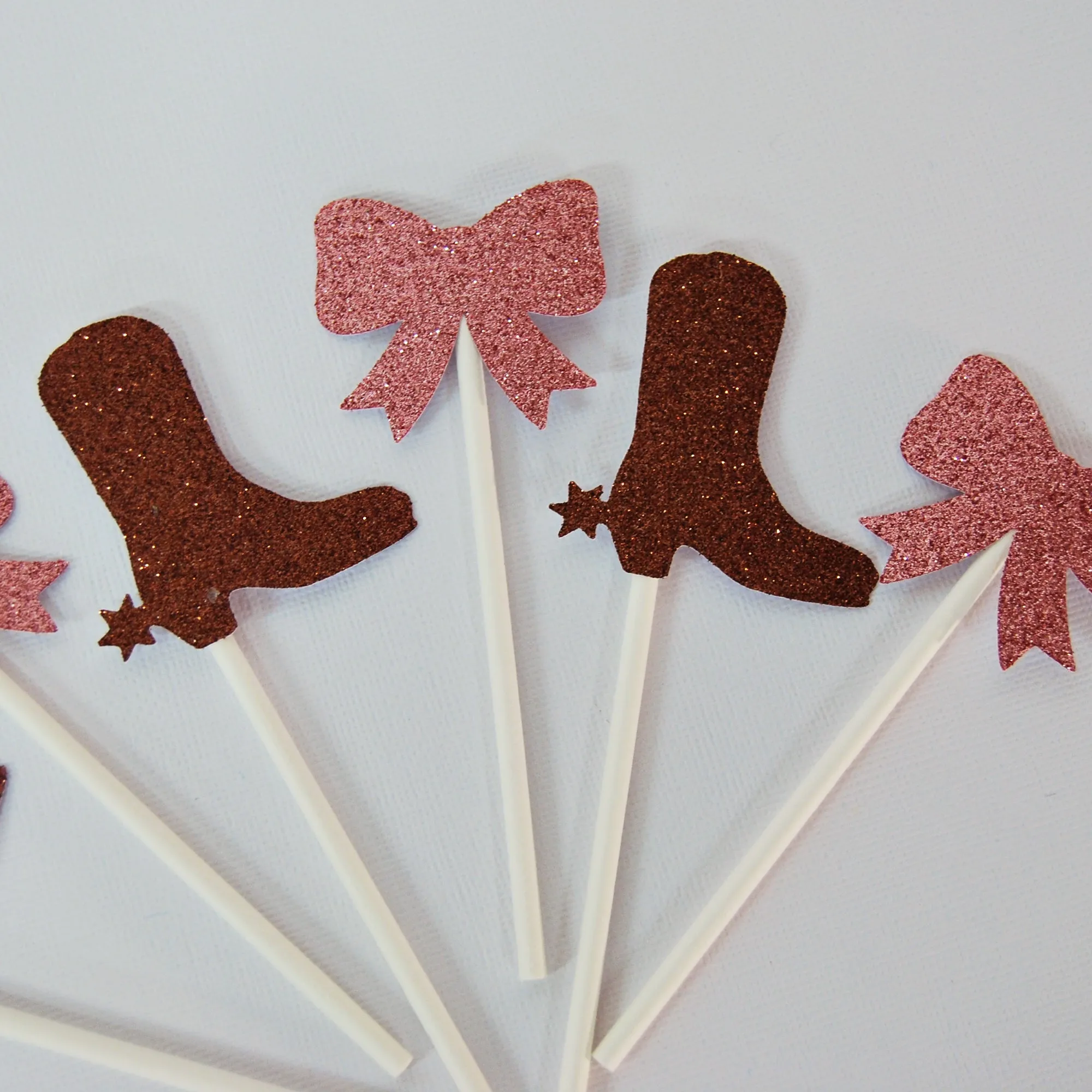 Boots or Bows Gender Reveal Cupcake Toppers