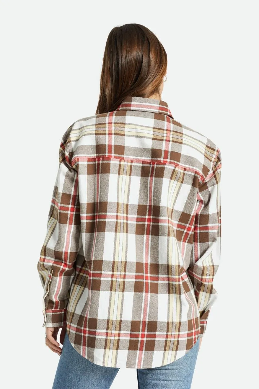 Bowery Boyfriend Flannel - Off White/Dark Earth