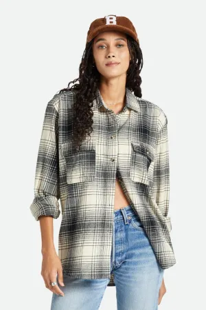 Bowery Boyfriend L/S Flannel - Biscotti/Black