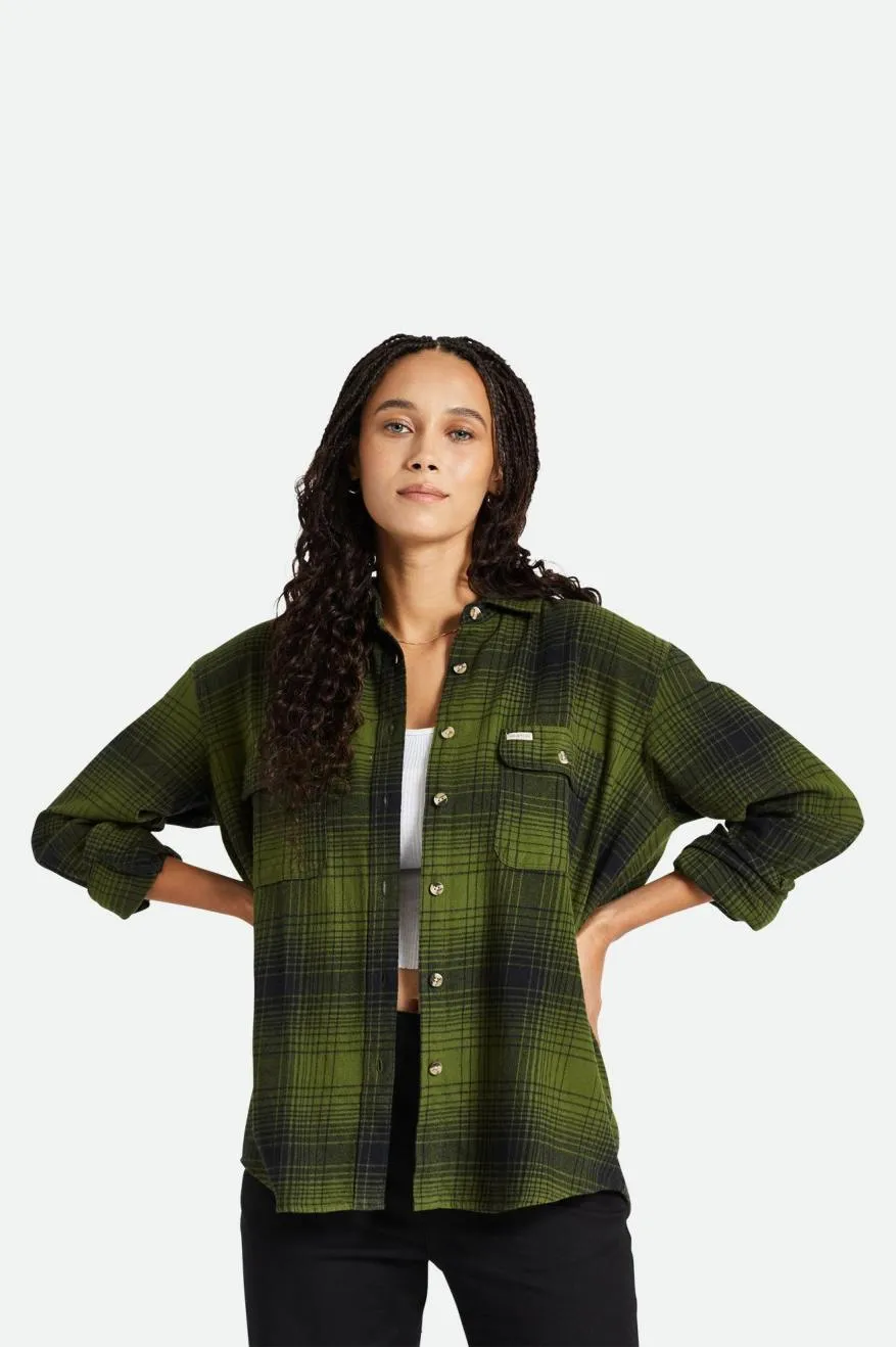 Bowery Boyfriend L/S Flannel - Chive/Black