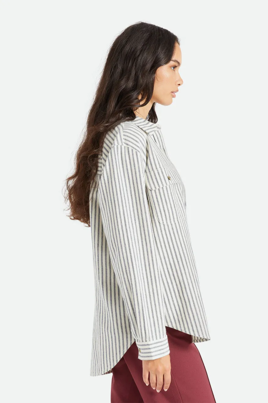 Bowery Boyfriend L/S Flannel - Dove Stripe