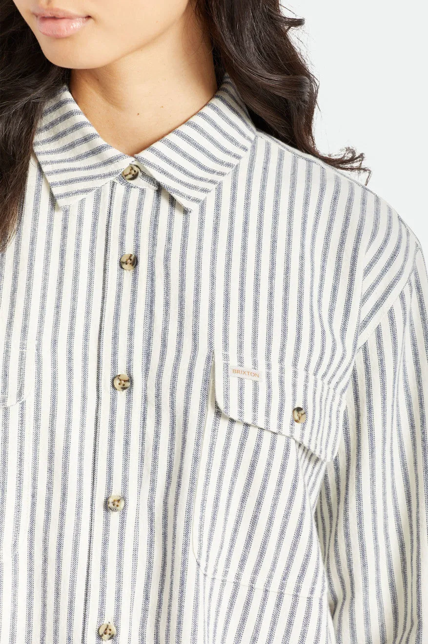 Bowery Boyfriend L/S Flannel - Dove Stripe