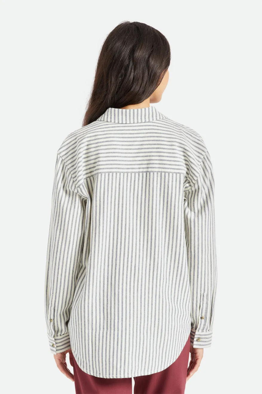 Bowery Boyfriend L/S Flannel - Dove Stripe