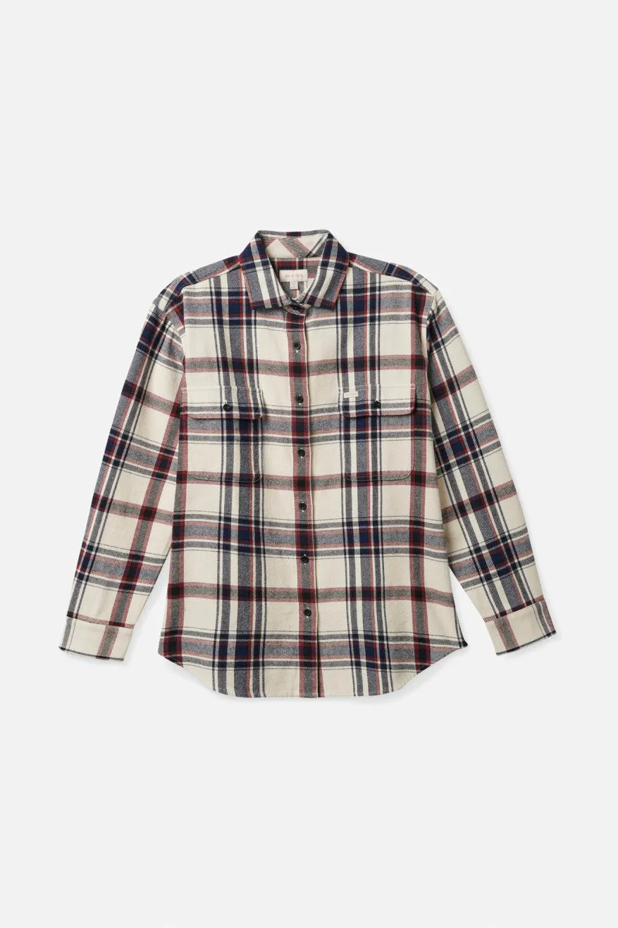 Bowery Boyfriend L/S Flannel - Dove/Mahogany