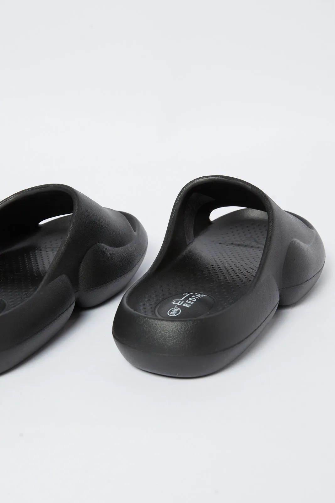 Boys Black Moulded Platform Slide