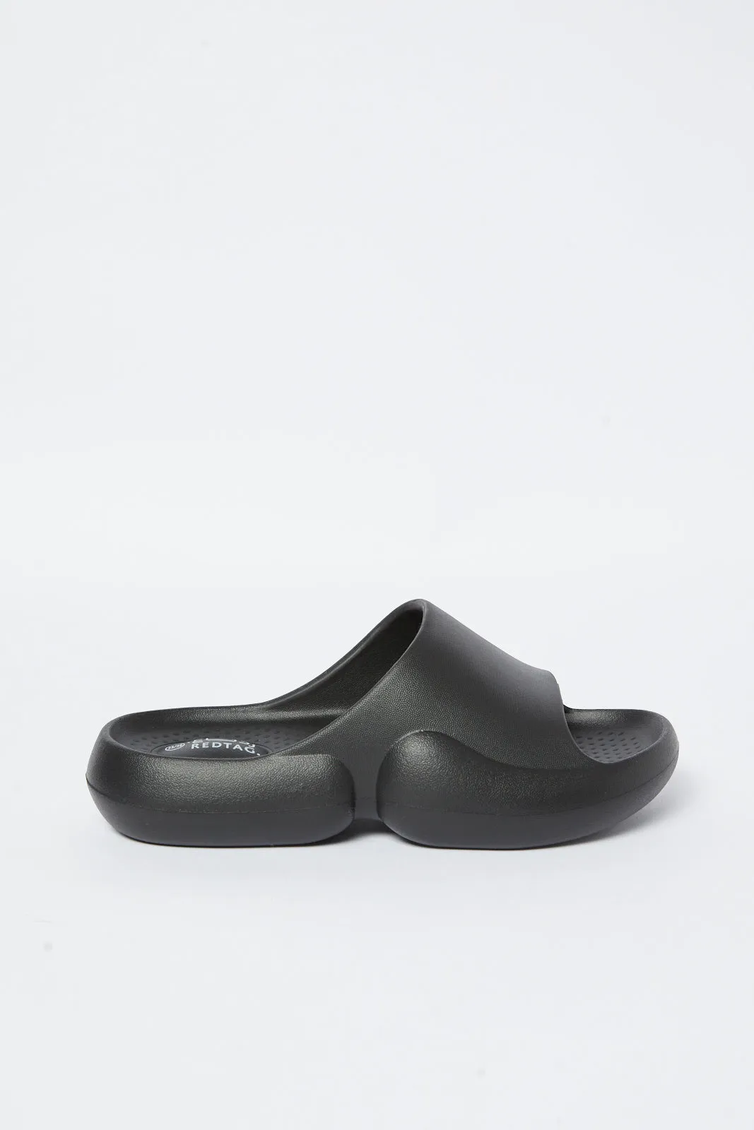 Boys Black Moulded Platform Slide