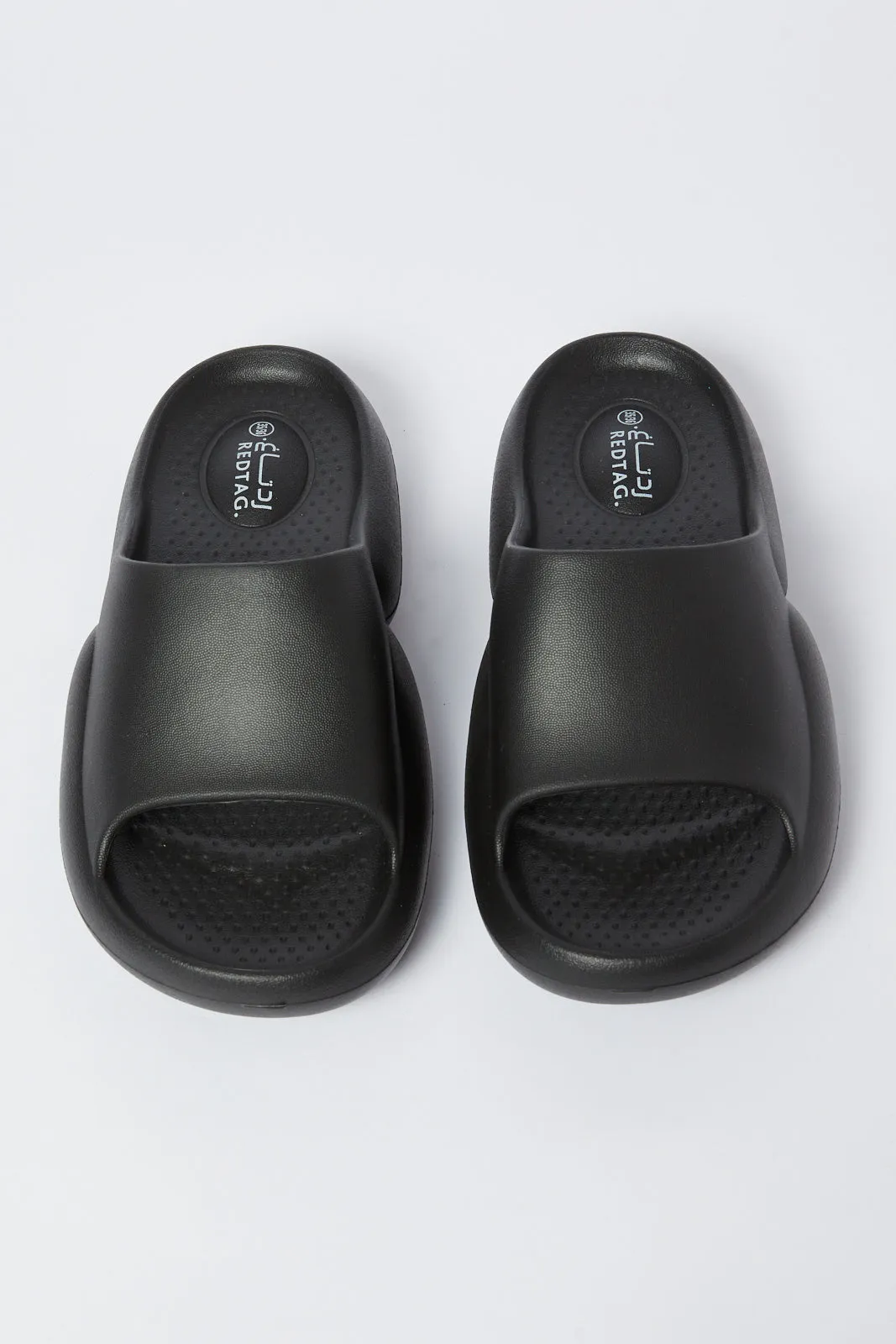 Boys Black Moulded Platform Slide