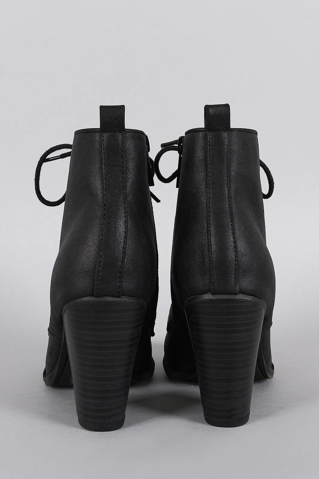 Breckelle Combat Stacked Bootie