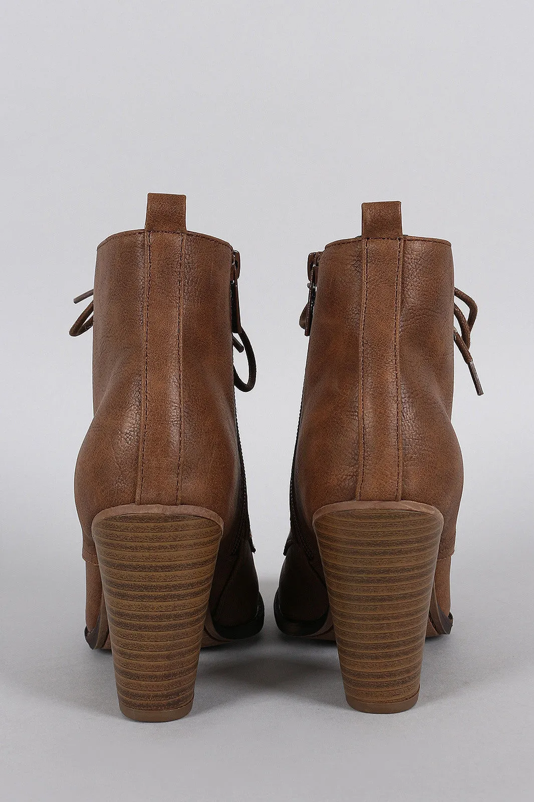 Breckelle Combat Stacked Bootie