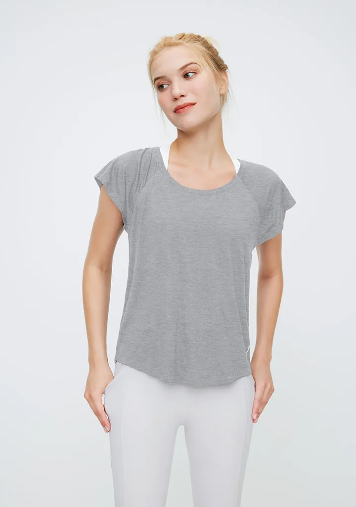 BreeLite™ Women's Relaxed-Fit Cross Back Short-Sleeve T-Shirt