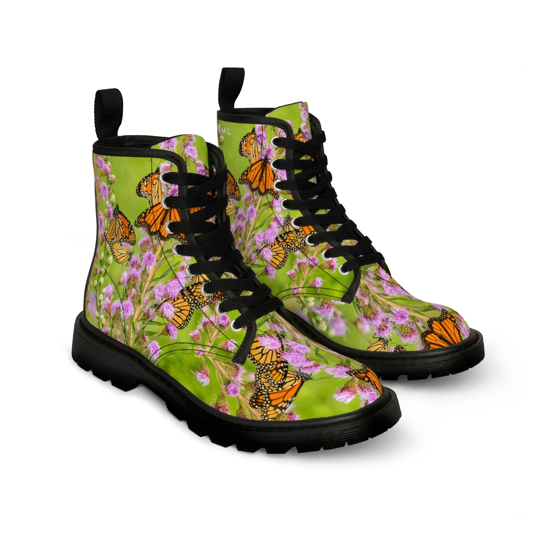 Butterfly Paradise Women's Canvas Art Boots