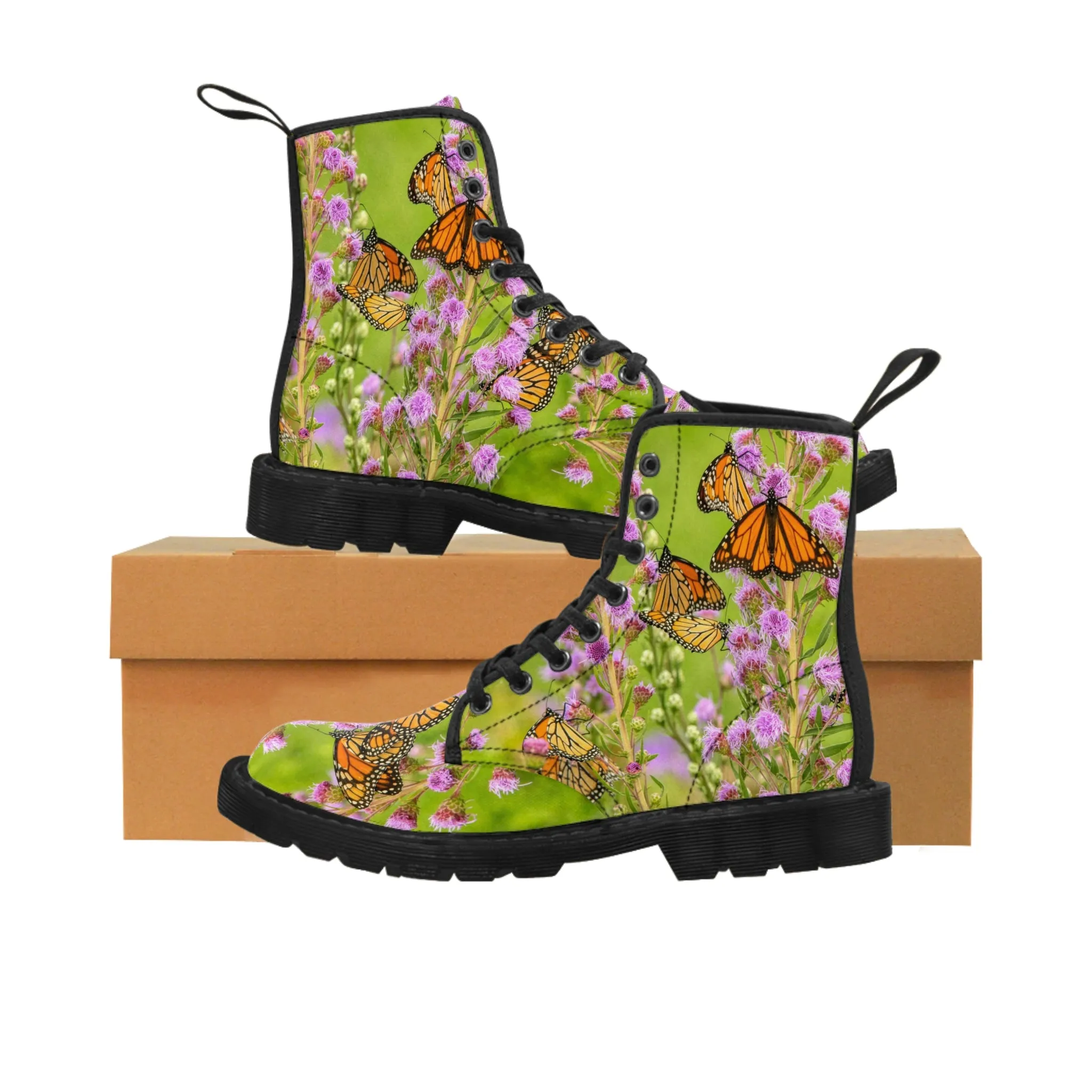 Butterfly Paradise Women's Canvas Art Boots