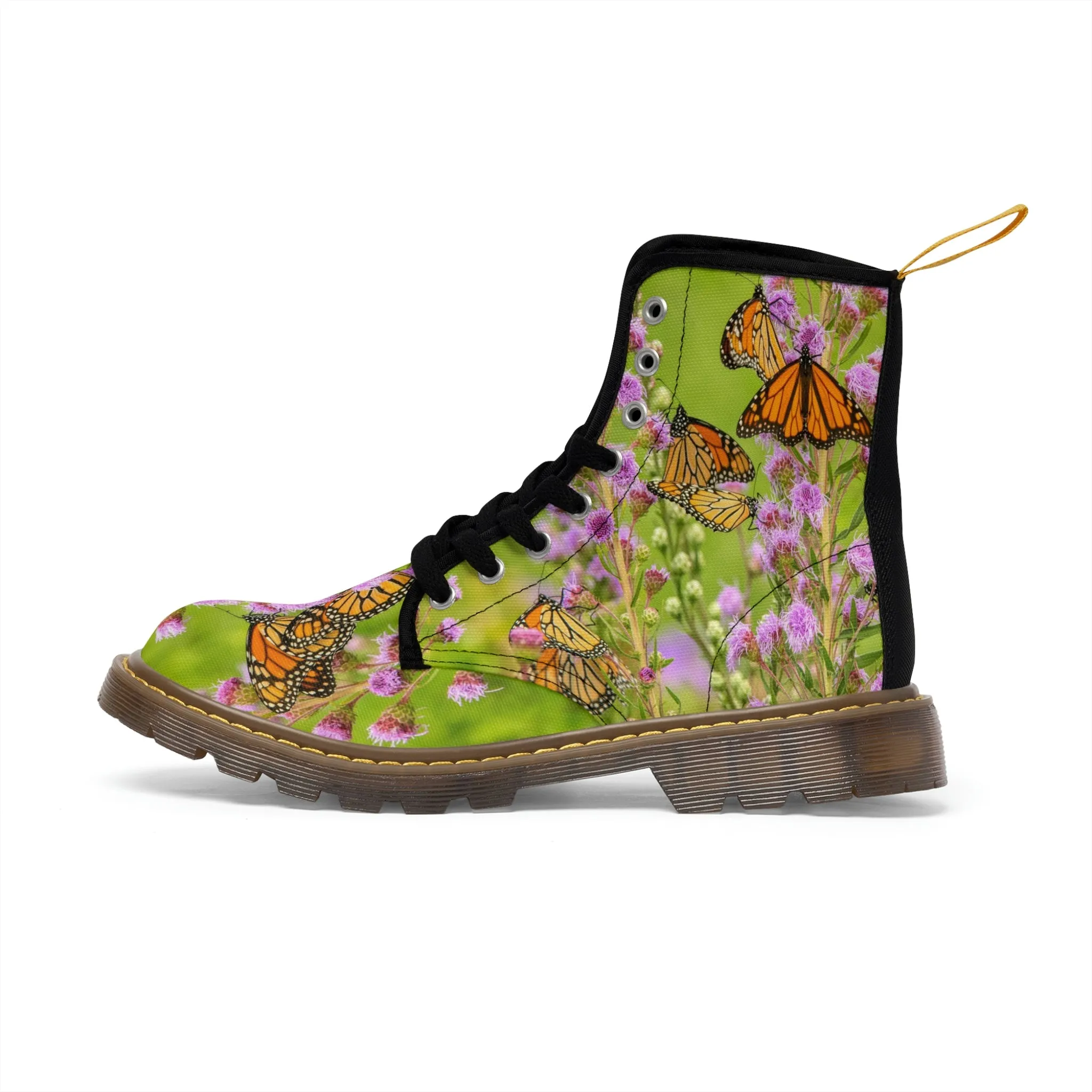 Butterfly Paradise Women's Canvas Art Boots