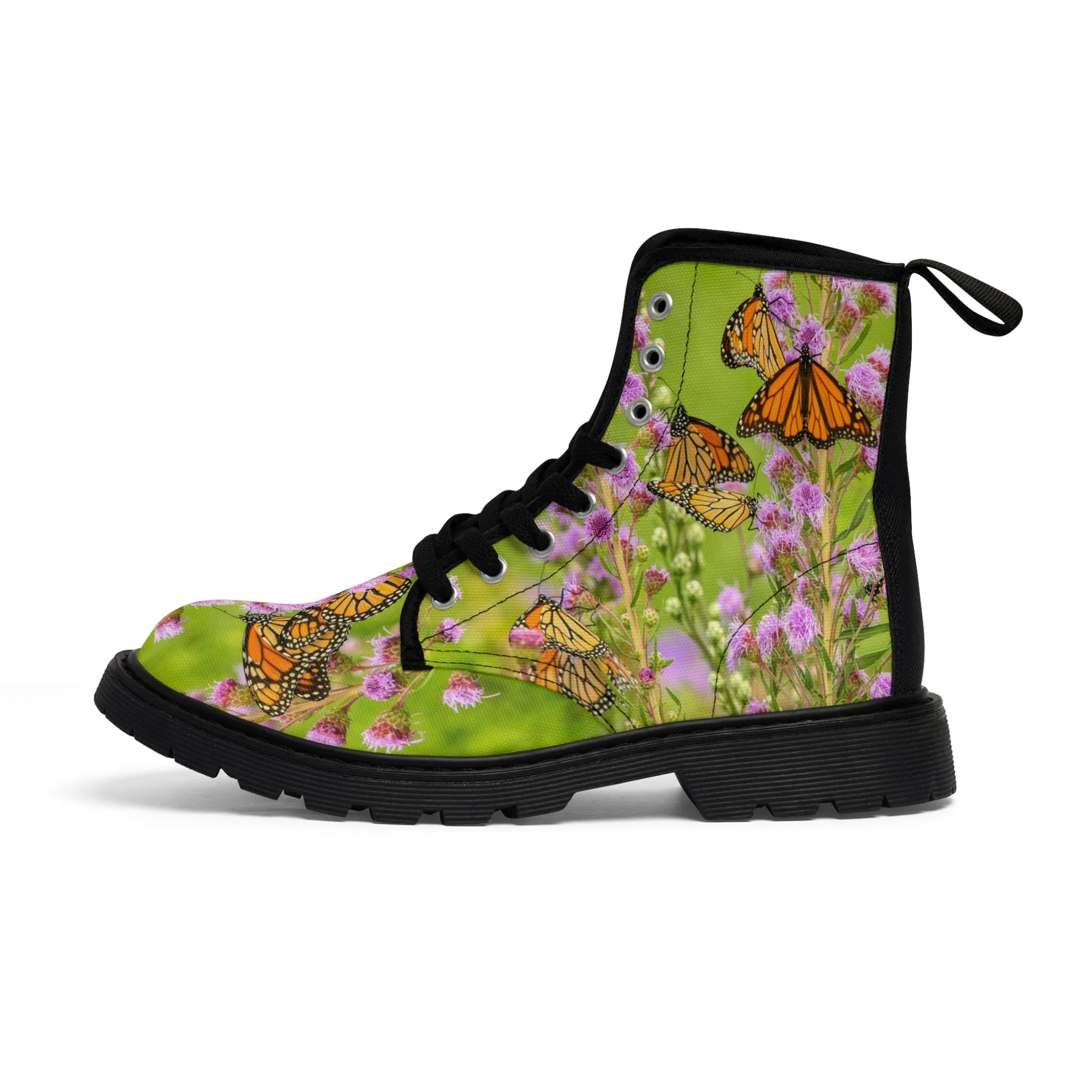 Butterfly Paradise Women's Canvas Art Boots