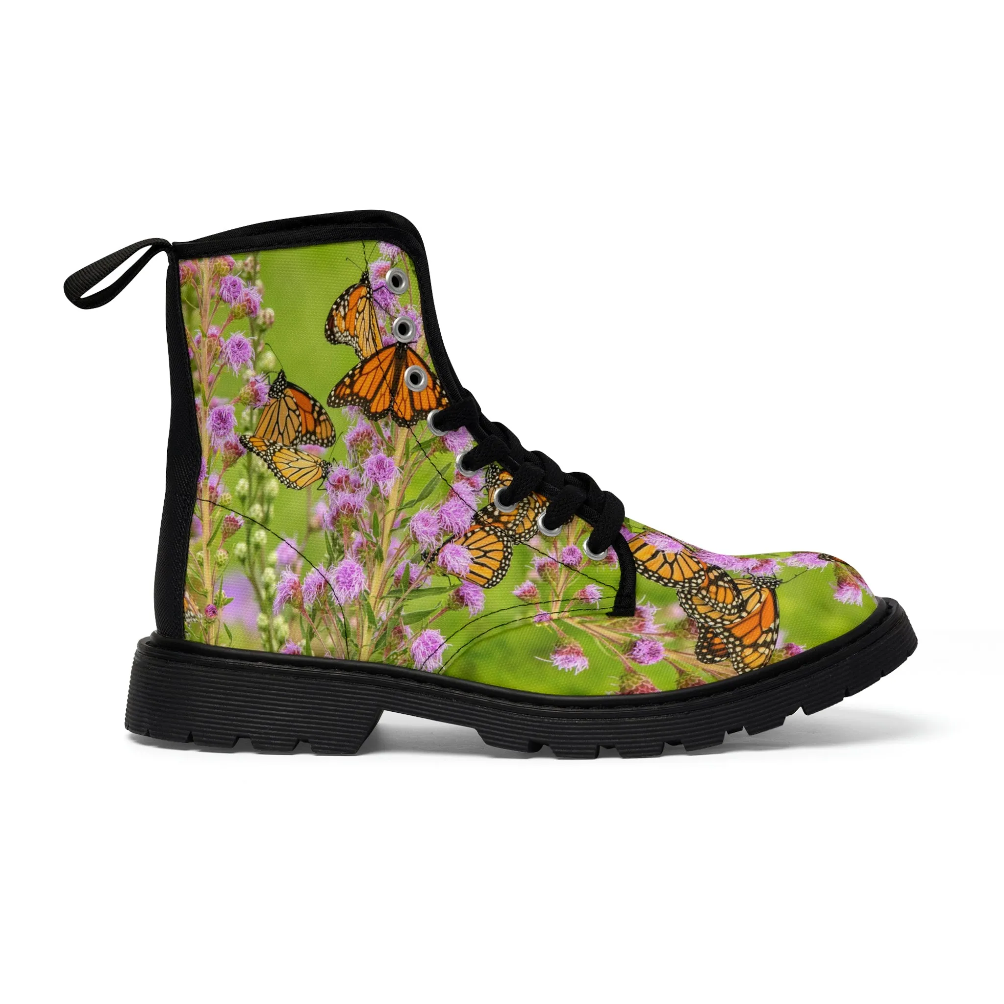 Butterfly Paradise Women's Canvas Art Boots