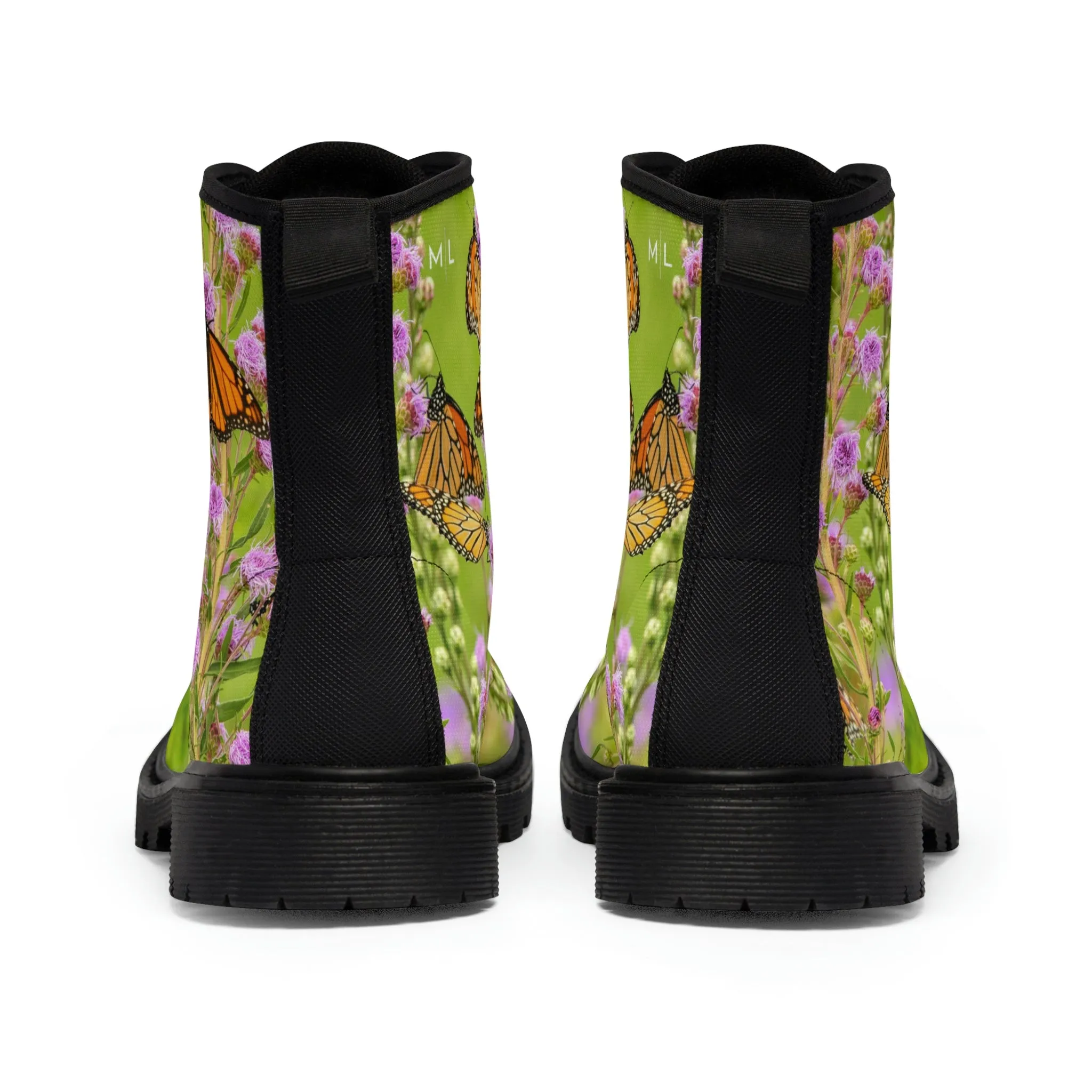 Butterfly Paradise Women's Canvas Art Boots