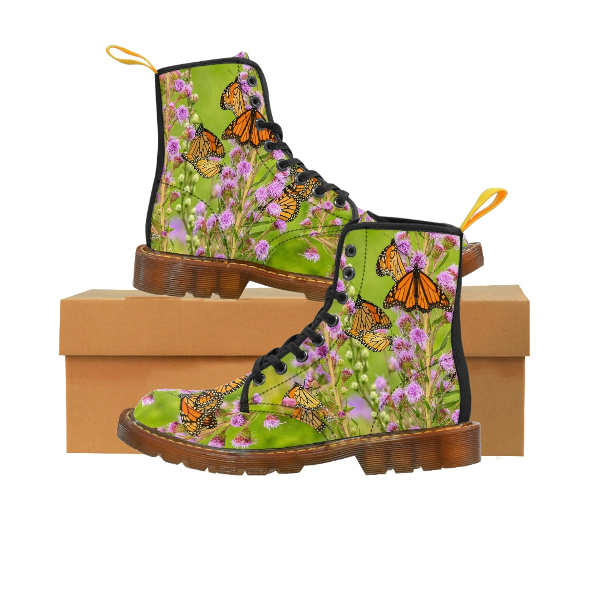 Butterfly Paradise Women's Canvas Art Boots