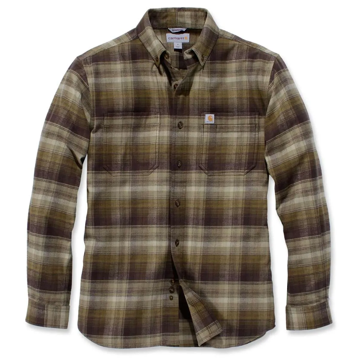 Carhartt&#x20;103820&#x20;Rugged&#x20;Flex&#xAE;&#x20;Hamilton&#x20;Plaid&#x20;l&#x2F;s&#x20;Shirt&#x20;-&#x20;Military&#x20;Olive