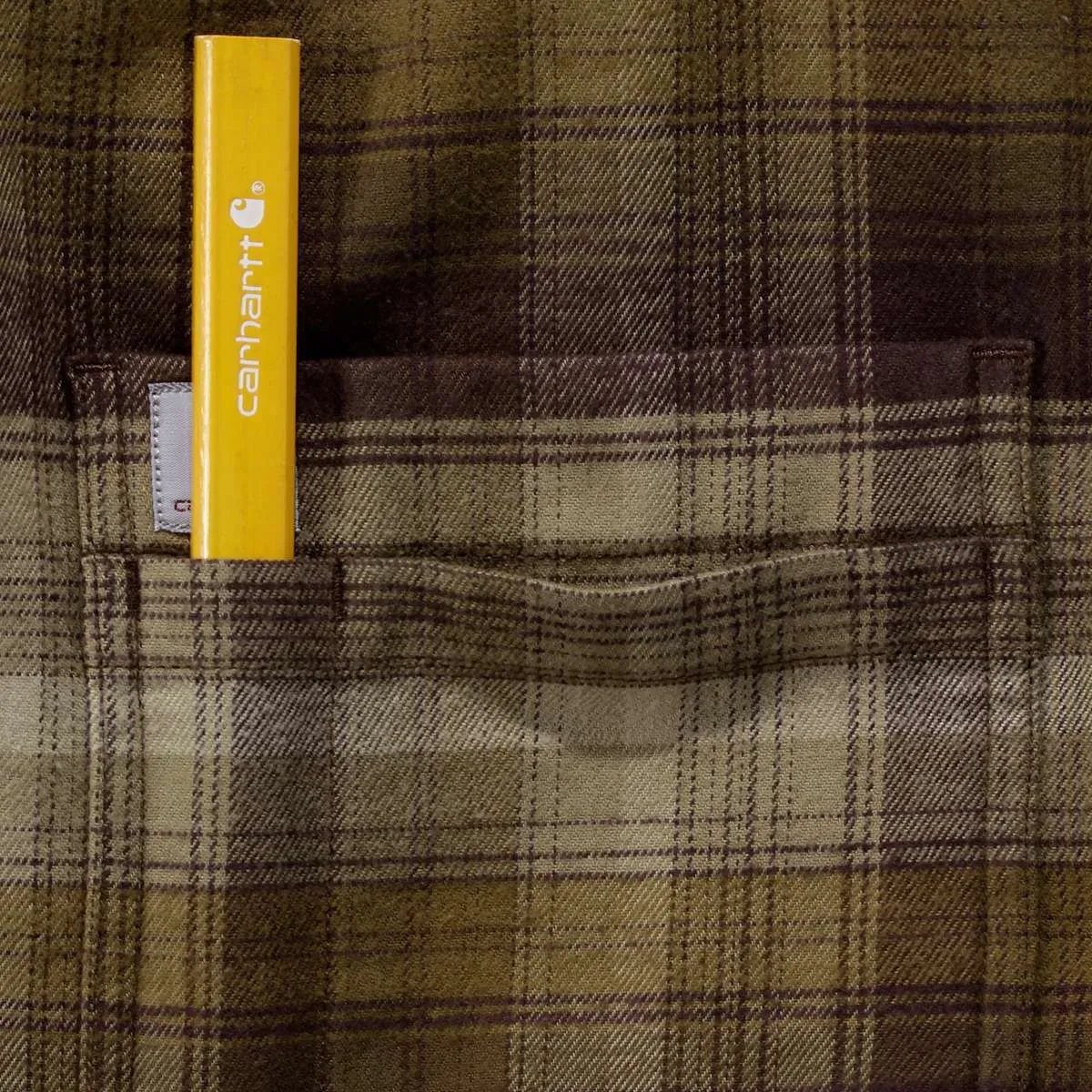 Carhartt&#x20;103820&#x20;Rugged&#x20;Flex&#xAE;&#x20;Hamilton&#x20;Plaid&#x20;l&#x2F;s&#x20;Shirt&#x20;-&#x20;Military&#x20;Olive