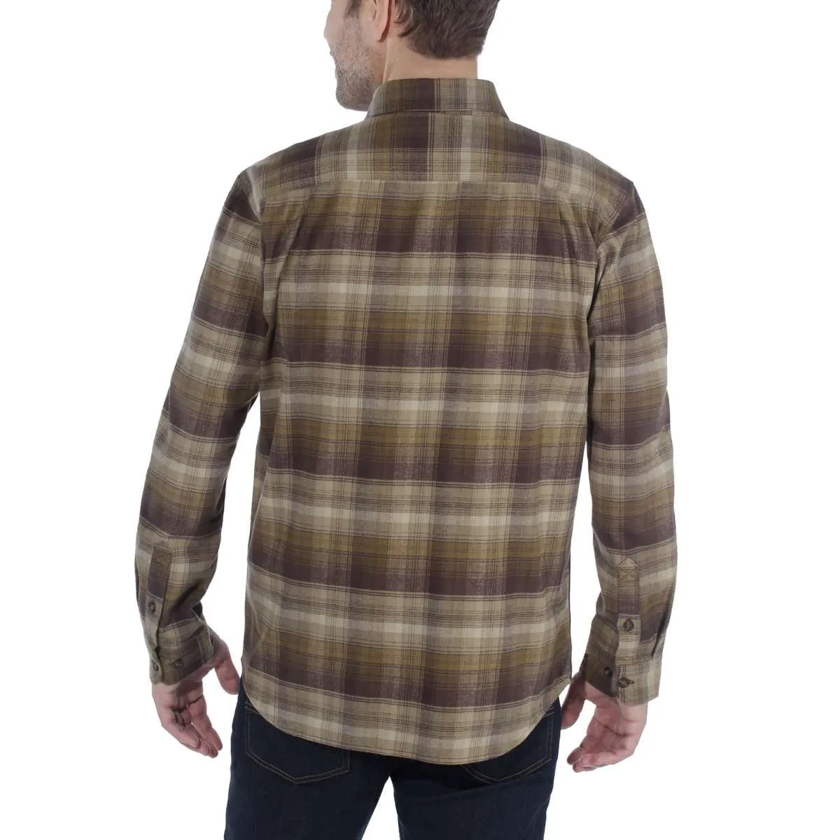 Carhartt&#x20;103820&#x20;Rugged&#x20;Flex&#xAE;&#x20;Hamilton&#x20;Plaid&#x20;l&#x2F;s&#x20;Shirt&#x20;-&#x20;Military&#x20;Olive