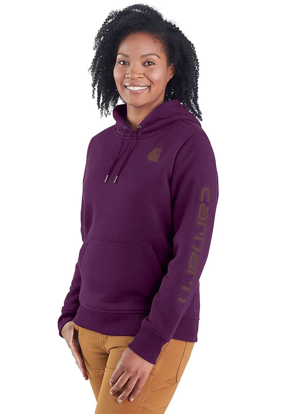 Carhartt&#x20;Work&#x20;Hoodie&#x20;Sleeve&#x20;Logo&#x20;Women&#x20;102791&#x20;-&#x20;Eggplant